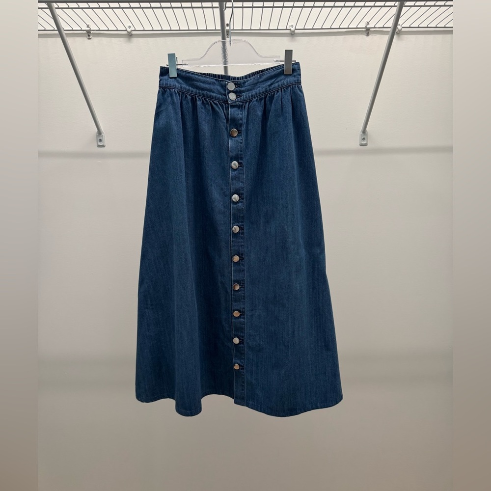 FYI Girls Denim Button-Down Midi Skirt Size 16